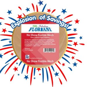 Floriani No Show Fusible Mesh 8" x 8" precuts BEIGE- 250 pcs - Commercial