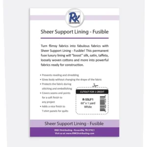 RNK WHITE Sheer Support Lining - Fusible - 60" x 1 yards